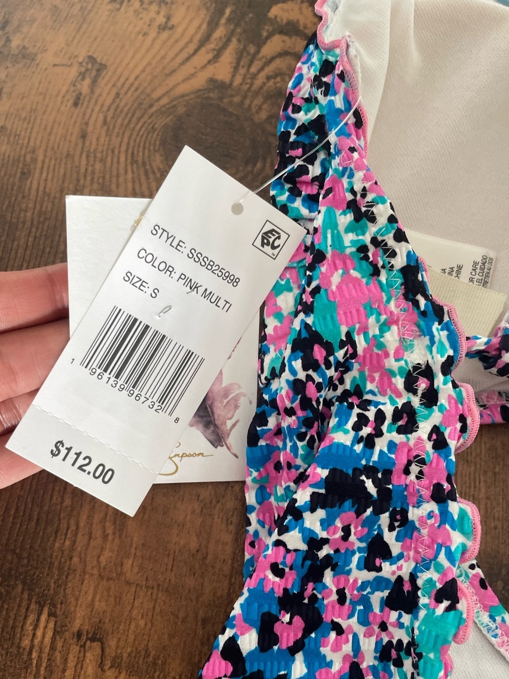 Jessica Simpson | Small Blessings Lettuce Edge One-Piece Swimsuit | Floral | NWT - Picture 11 of 14